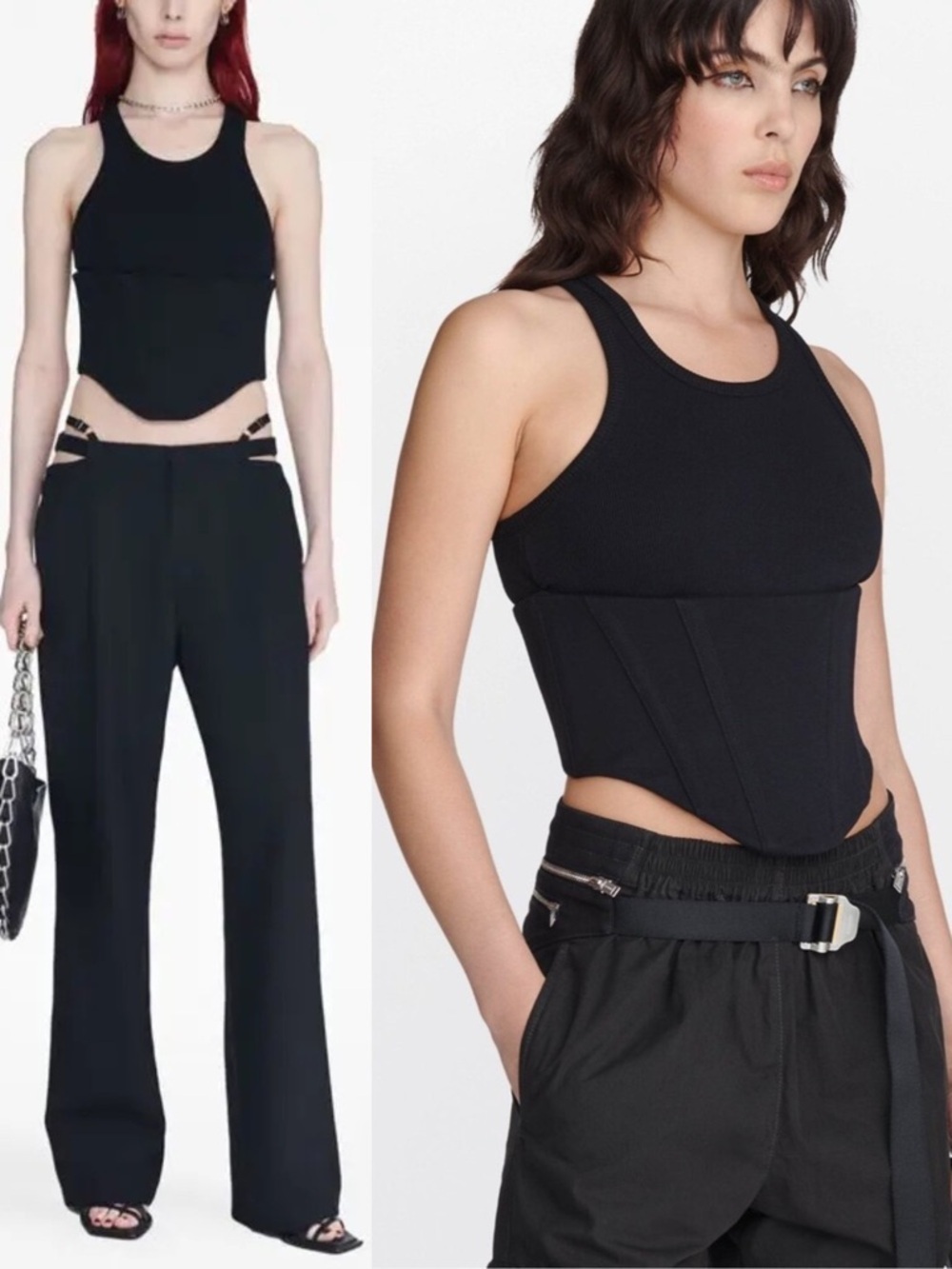Dion Lee Float Corset Style Tank Top Y2K Minimalist Zip Crop